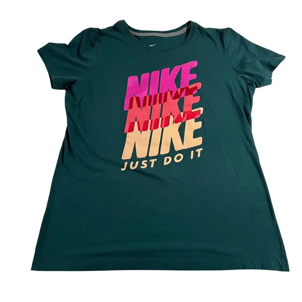 Nike Crewneck Slim Logo Graphic Fit T-Shirt Size XL Cotton Athleisure Casual